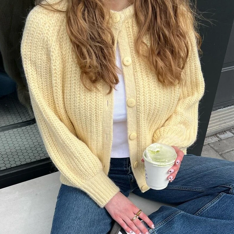 Осенне-зимняя повседневная однотонная Базовая Трикотажная одежда пальто