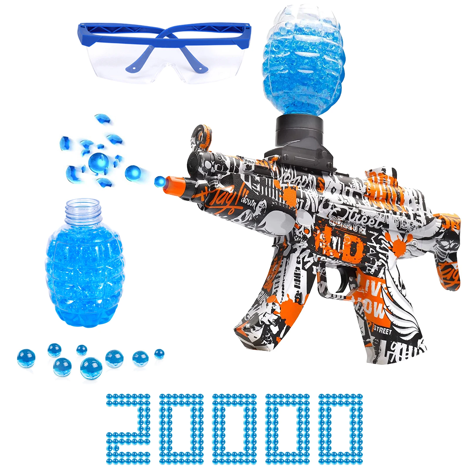 

2023 New MP5 Electric Gel Blaster Gun Toy with 20000pcs Water Beads Automatic Outdoor Shooting Game Guns For Children Xmas Gifts