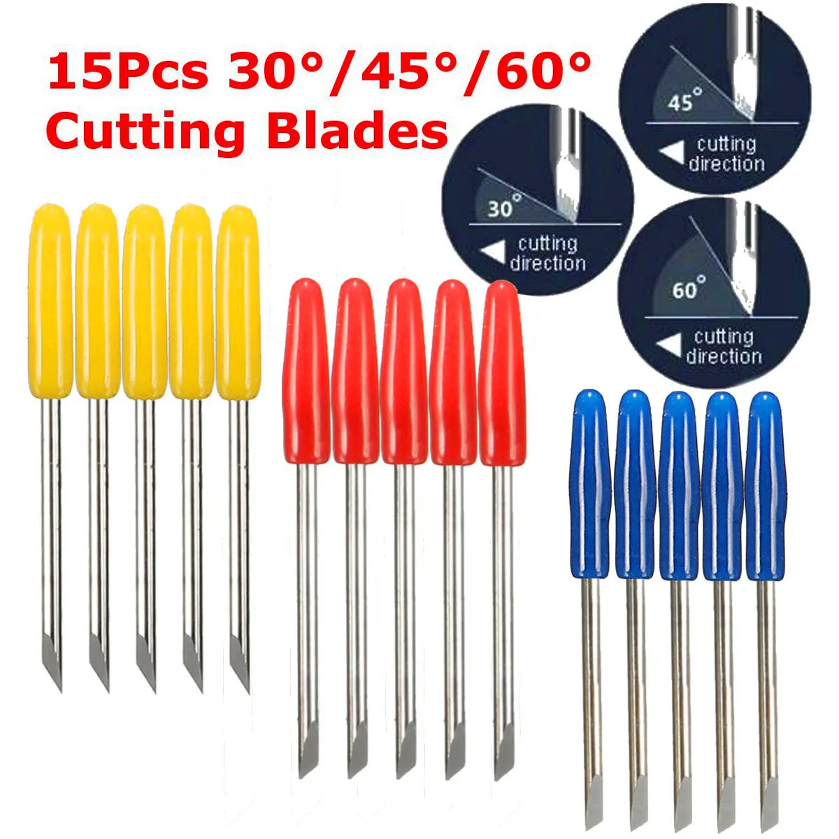 

5pcs 30/45/60 Degree Lettering Blade Plotter Cutter Fabric Vinyl Cutting End Mill For Graphtec CB09 /Graphtec Cameo Craft Robo