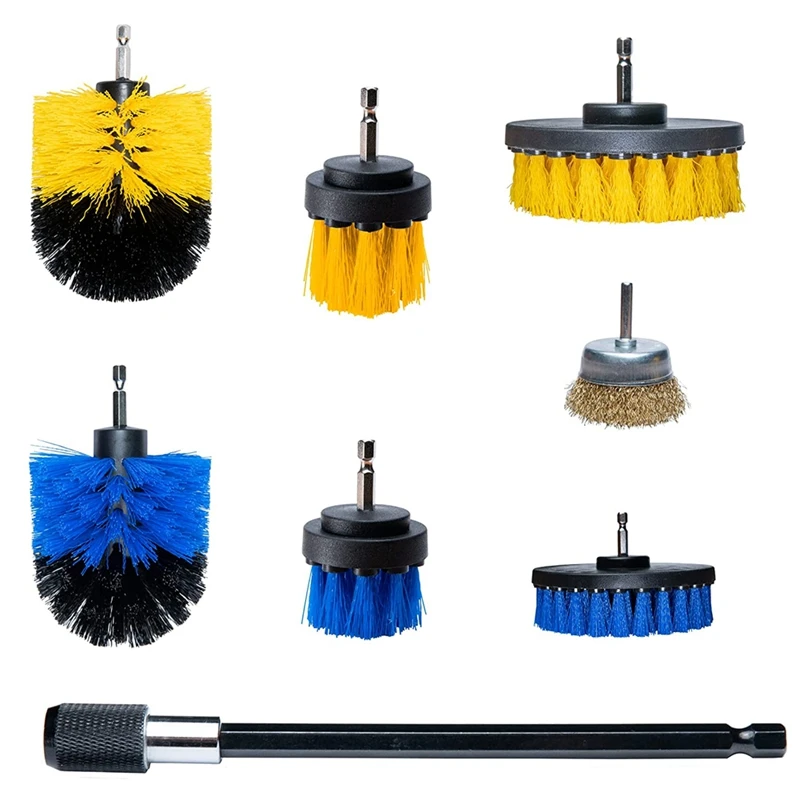 

Hot SV-Drill Brush Attachment Multipurpose Drill Brushes Set For Cleaning Of Bathroom, Kitchen Grout, Pool, Flooring