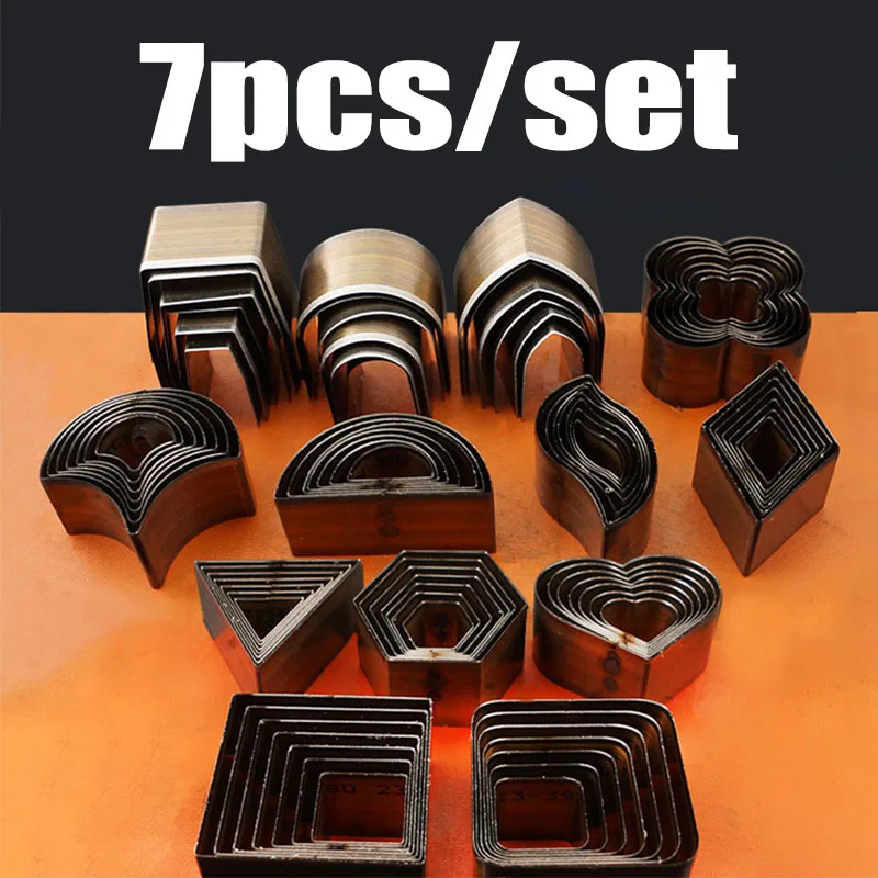 

7Pcs/set circle shaped cutter DIY leather Earring jewelry craft round bell silicon die cutting knife punch tool mould template