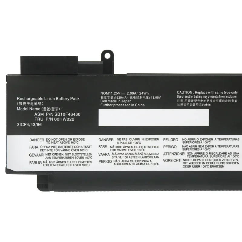 Оригинальный аккумулятор ThinkPad T460S T470S 01AV405 00HW024 00HW022