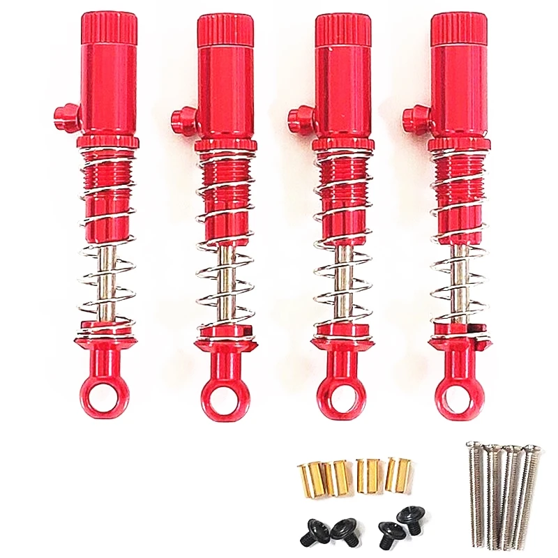 

4Pcs Metal Shock Absorber Damper for WPL C14 C24 C24-1 C34 C44 1/16 RC Car Upgrade Parts Accessories Red