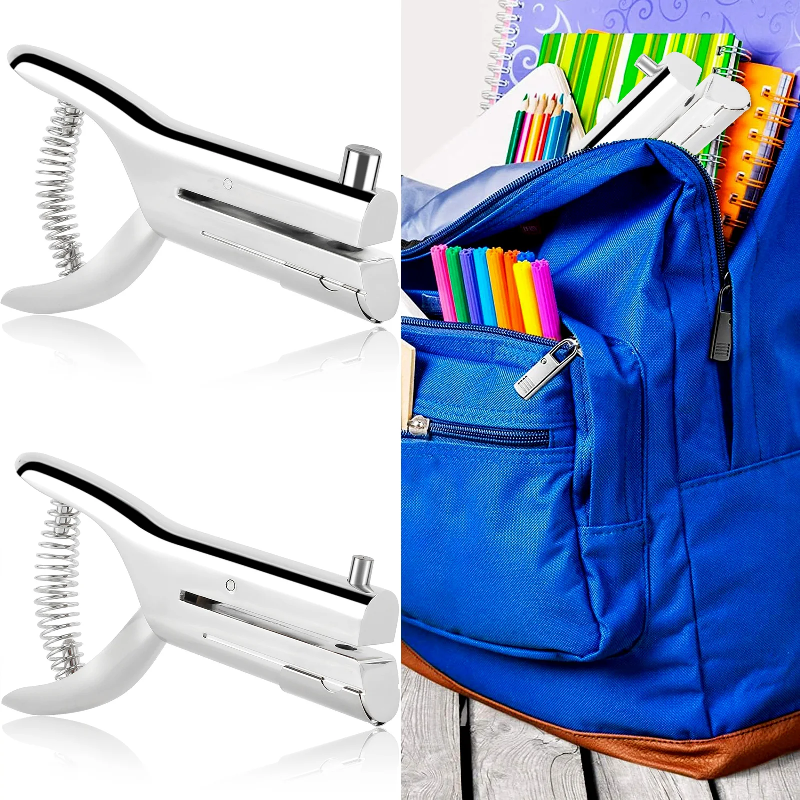 

Single Hole Punch Heavy Duty 6mm/10mm Hole Puncher Handheld Paper Round Hole Punch Zinc Alloy Hand Punching Tool Portable Long