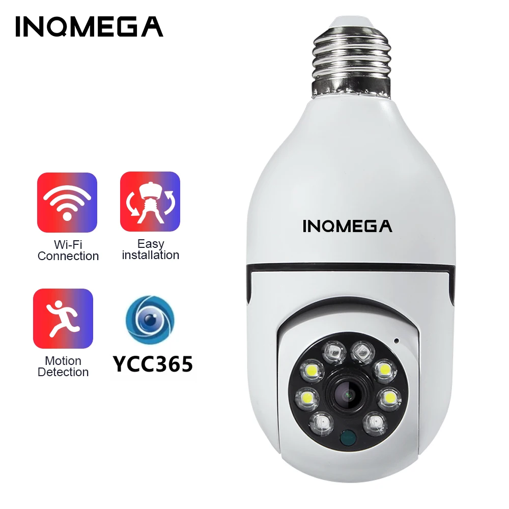 

INQMEGA Bulbcam 2MP Security Camera WIFI Wireless Baby Monitor with Auto tracking and Colorful Night Vision for Room