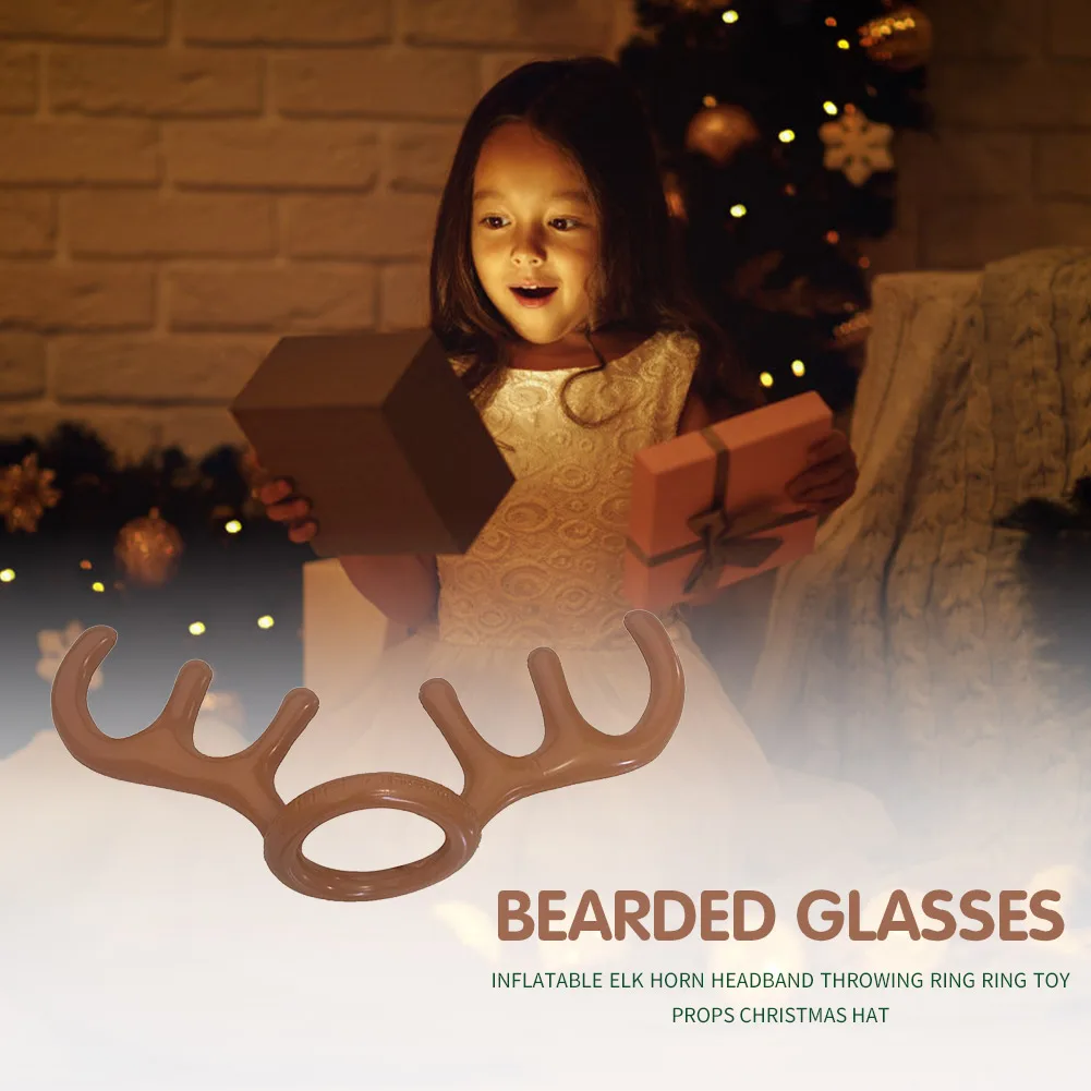 

2020 New Inflatable Deer Head Ring Christmas Decoration Animal Headpiece Throwing Ring Toy Xmas Game Ability Develop Decor