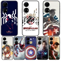 marvel spiderman iron man phone case for huawei p50 p40 p30 p20 10 9 8 lite e pro plus black etui coque painting hoesjes comic f