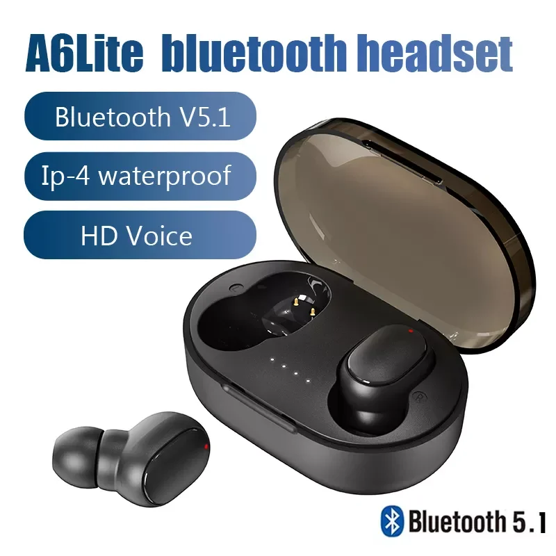 

A6R TWS Bluetooth 5.1 Earphones Touch Control Wireless Headphones with Mic Sports Waterproof Wireless Earbuds 9D Stereo Headsets