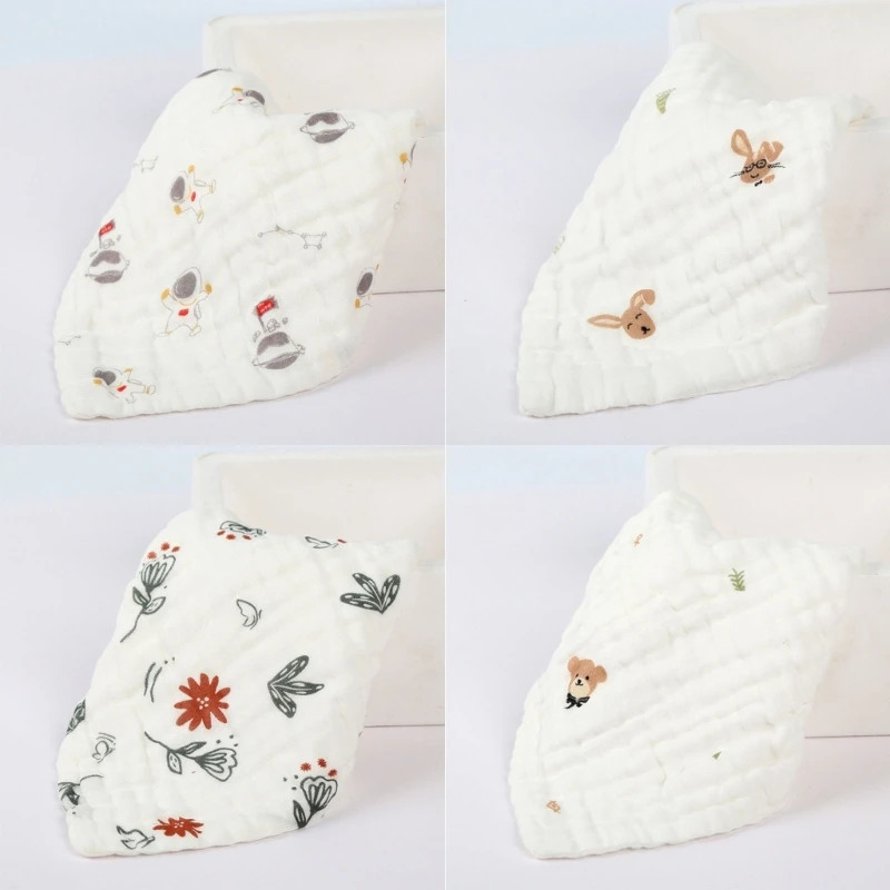 

634F мягкое квадратное полотенце для лица из искусственной муслиновой хлопчатобумажной ткани с подвесной пряжкой