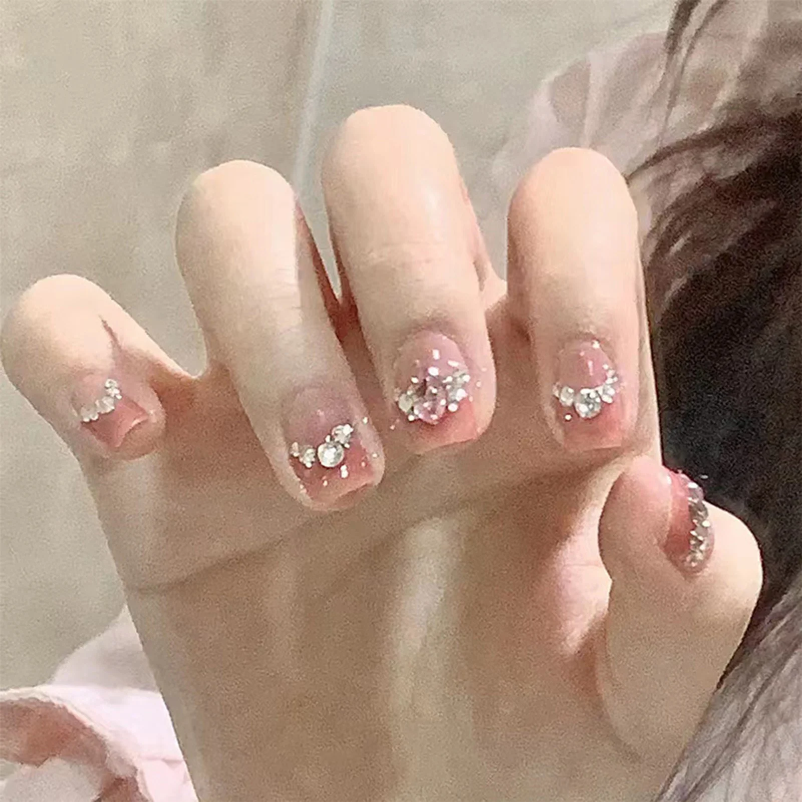 

Красивые розовые накладные ногти для девочек, простые накладные ногти для любителей маникюра и блогеров красоты