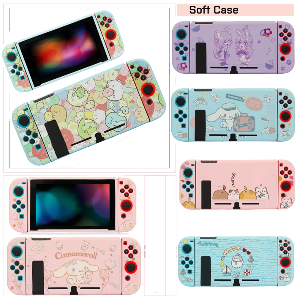 

Kawaii NS Switch Cover Case Protective Soft TPU Skin Shell for Nintendo Switch Console JoyCon Colorful Back Cover Detachable