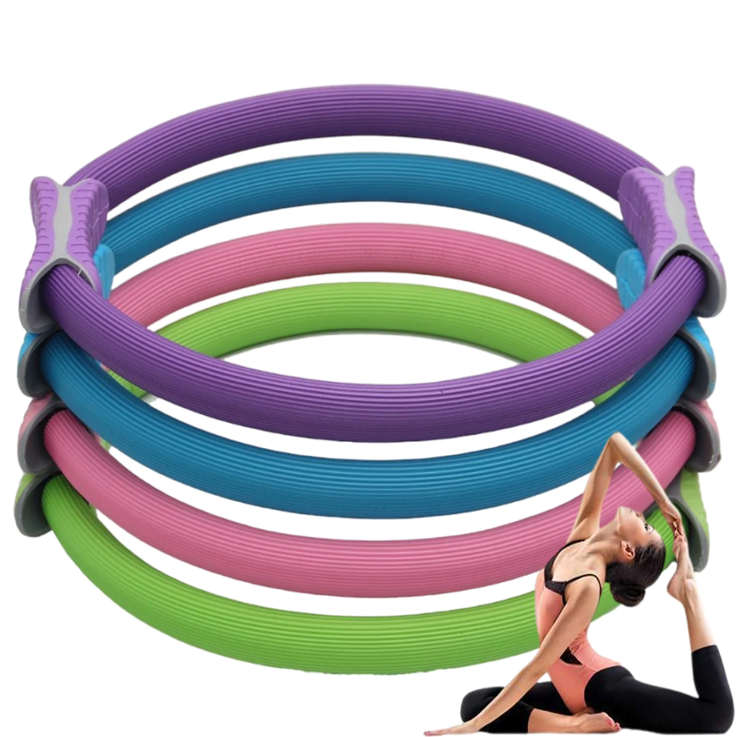 

Yoga Ring,Pilates Spring Circles,Fitness Pelvic Floor Exercise for Women,Pilates Equipment for Toning Inner Thigh Abs and Legs