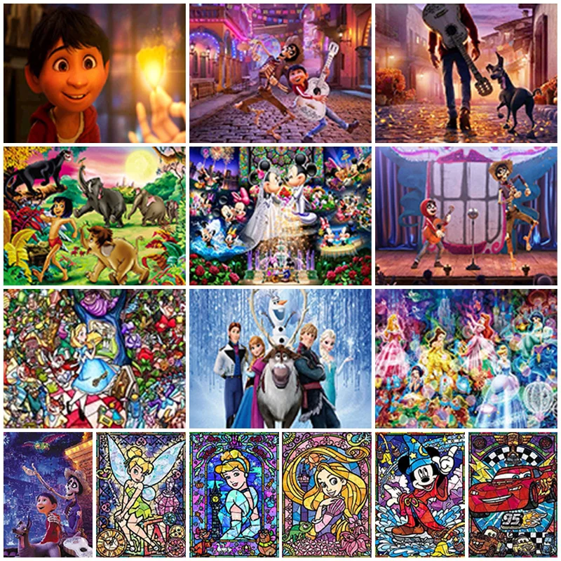 

Алмазная живопись 5D «сделай сам», картина с мотивами Диснея, Коко, Микки, фэнтези, лес, замороженные принцессы, ручная вышивка, мозаика, подар...