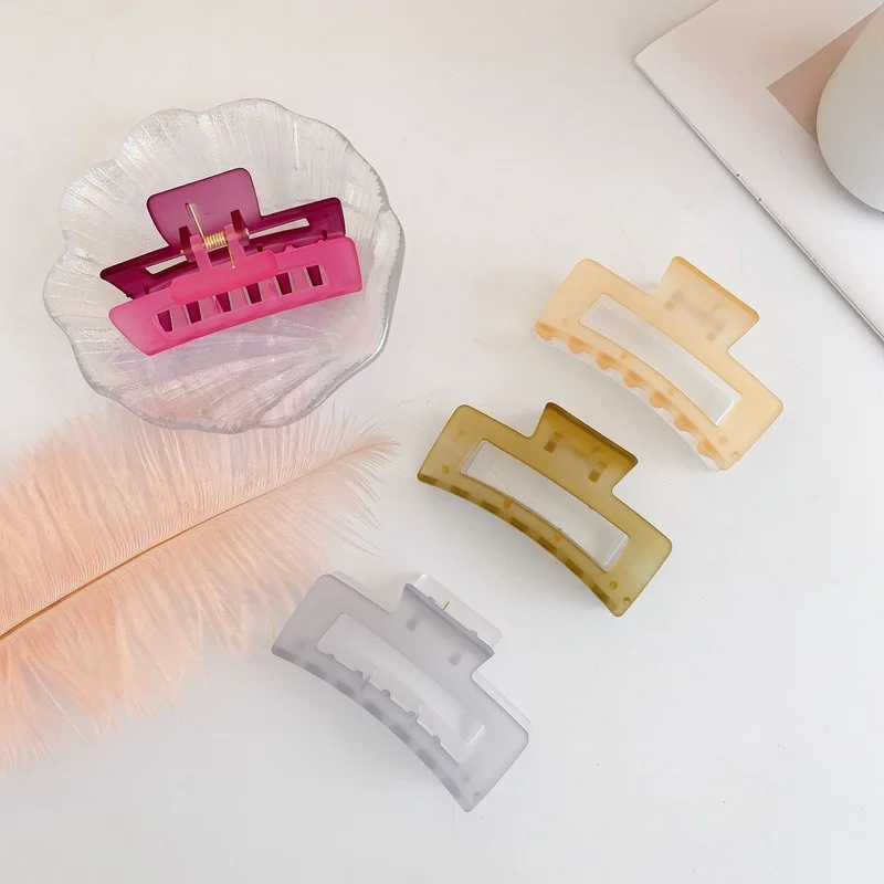 

Корейский стиль новинка ins двухцветный градиентный зажим для волос Большой Матовый желе захват Зажим Для Волос акула заколка для волос аксе...