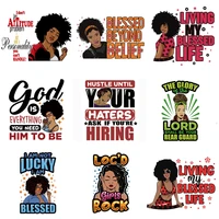 fashion clothes printing african lady iron on patches for clothes women t shirt hoodies diy washable heat transfer vinly glitter