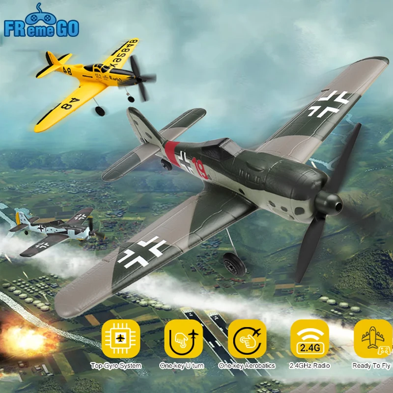 Радиоуправляемый истребитель FW190 P39 BF109, пенопласт, 402 мм, Wingspan, один ключ, аэробатический Warbird, 2,4 г, 4 канала, 6-осевой RTF Радиоуправляемый самолет, игрушки, подарки