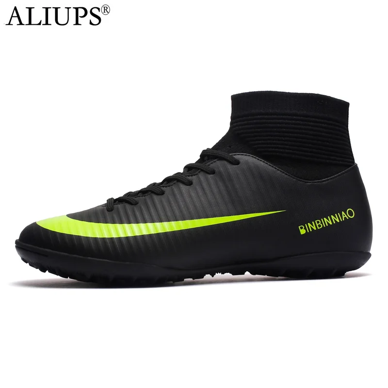 

Aliups – Chaussures De Football Noires Pour Hommes, Chaussures à Crampons Pour Enfants, Baskets De Sport à Cheville Haute,