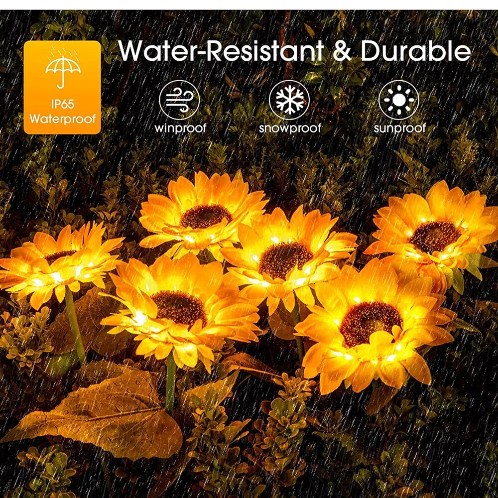

Waterproof Solar Sunflower Light Simulated Flower Lights Outdoor LED Solar Powered Outdoor Garden Decoration Landscape Lamp