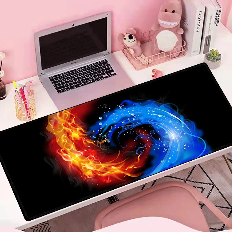 

Ice and Fire Gaming Mats Mouse Pad Xxl Moused Mousepad Speed 900x400 Mause Computer Office Large Pads Table Mat Anime Carpet Xl