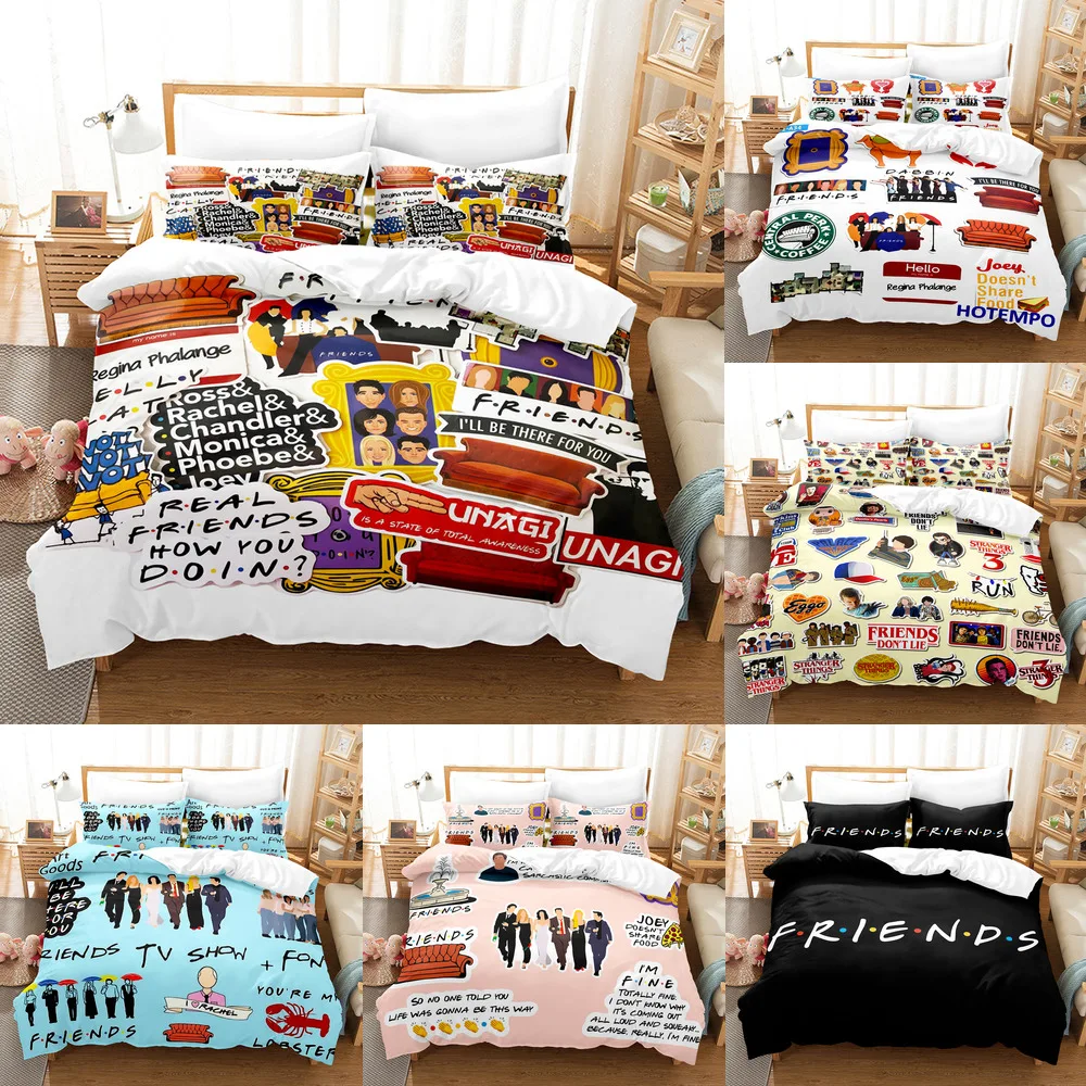 

Friends TV Shows Bedding Set Duvet Cover Quilt Cover Pillowcase Soft Comforter Cover Twin Full Queen King Size Bedroom Decor