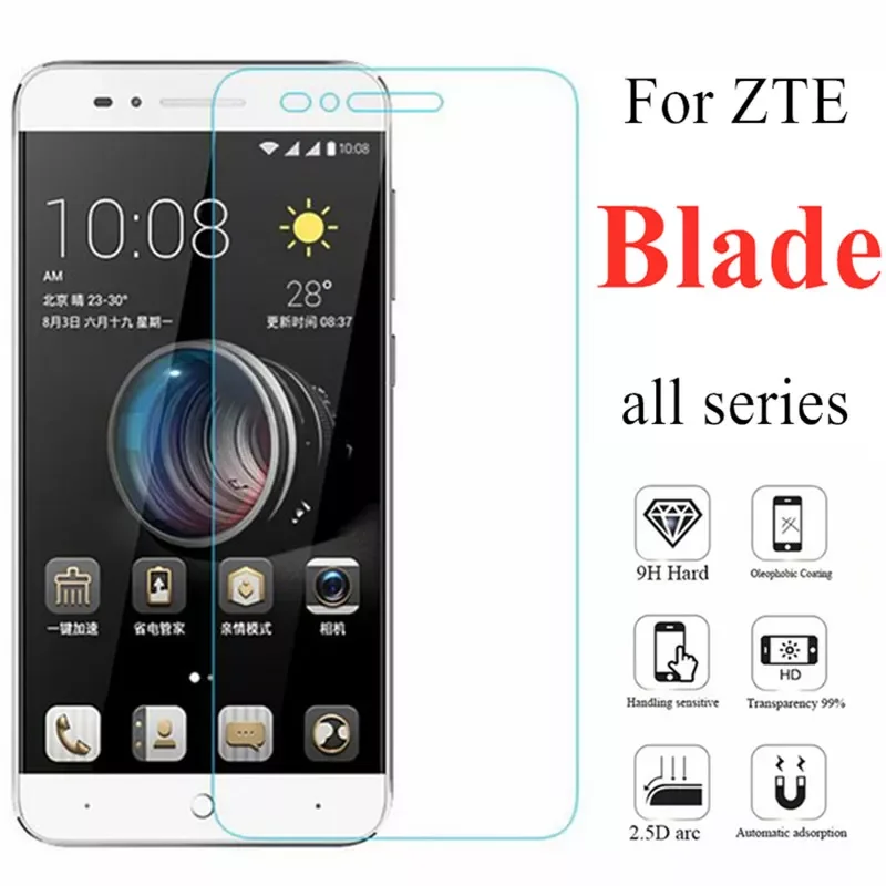 

Tempered Glass on for zte blade A6 a610/ a601 plus A520 A512 A510 screen protector V7 lite light V8 v 7 8 9h film