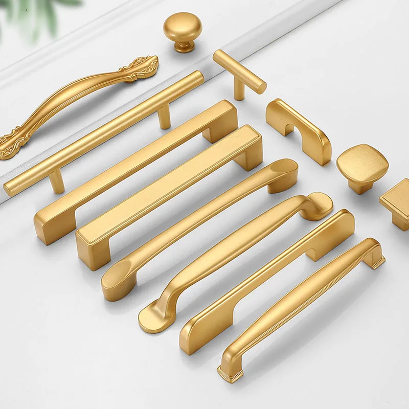 

1pc Wardrobe Handles Golden Kitchen Drawer Knobs Cabinet Pulls Aluminum Alloy Furniture Hardware Door Knocker Cupboard Knob