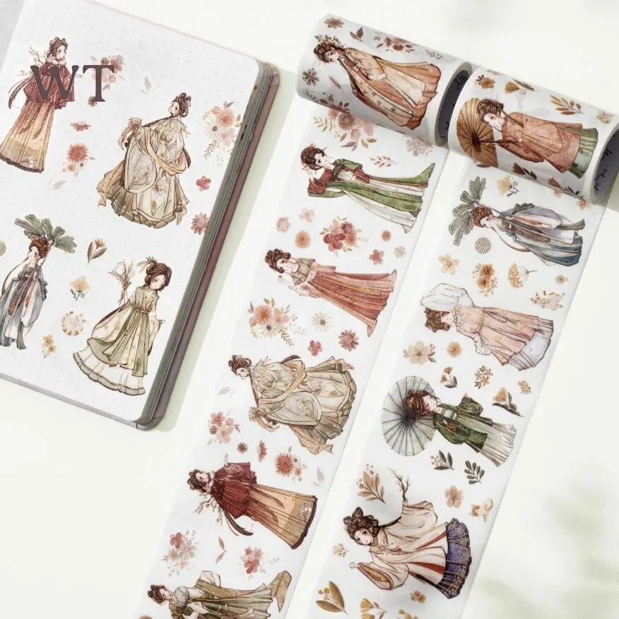 WT оригинальные вырезанные наклейки-ленты традиционные китайские платья Hanfu