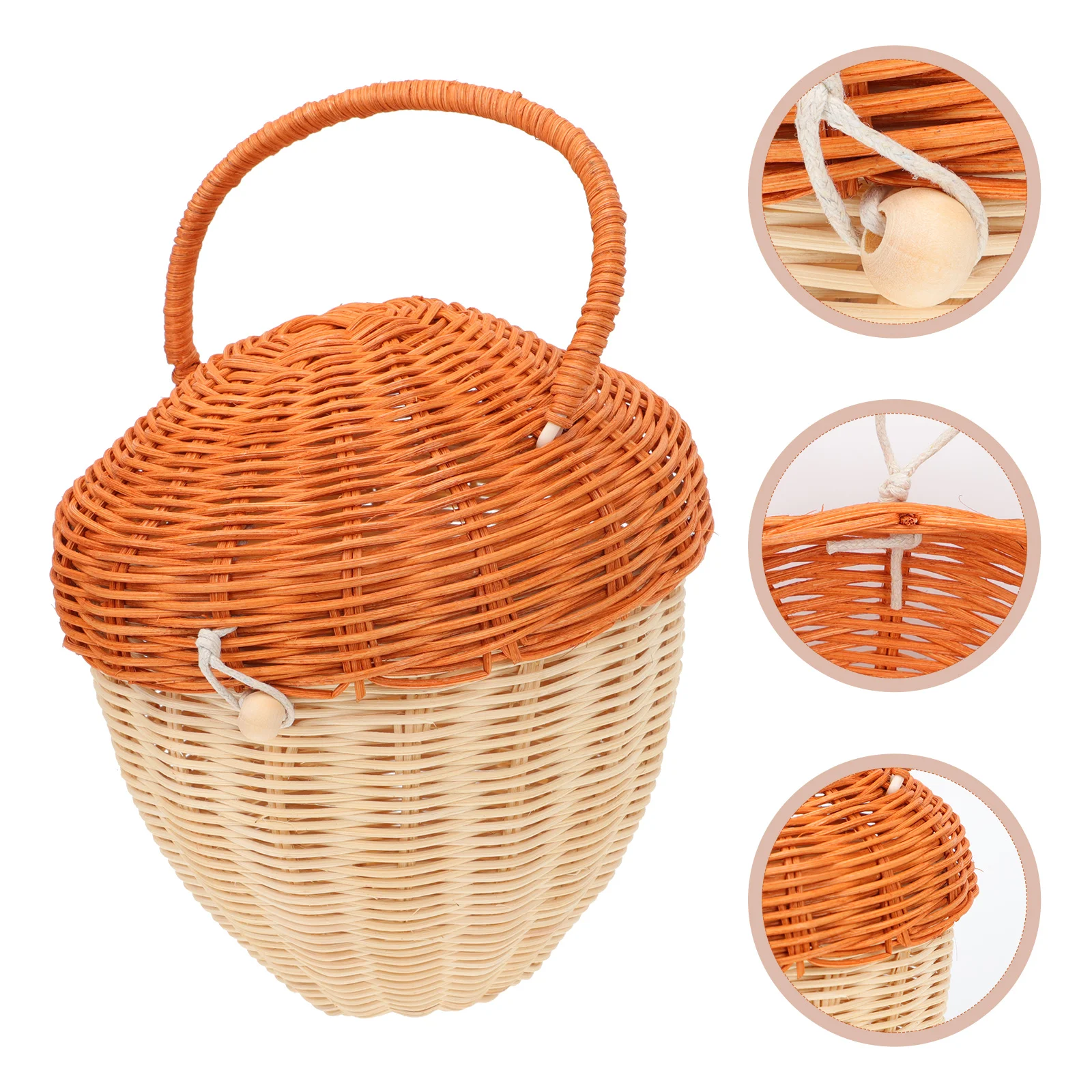 

Basket Rattanshoulder Storage Straw Vintage Bin Wedding Flower Toy Garbage Flowerpot Planter Pot Sundries Wastebasket Wicker