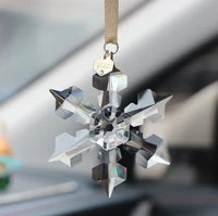 2022 new crystal snowflake car pendant christmas decorations car rearview mirror pendant interior accessories hanging decoration