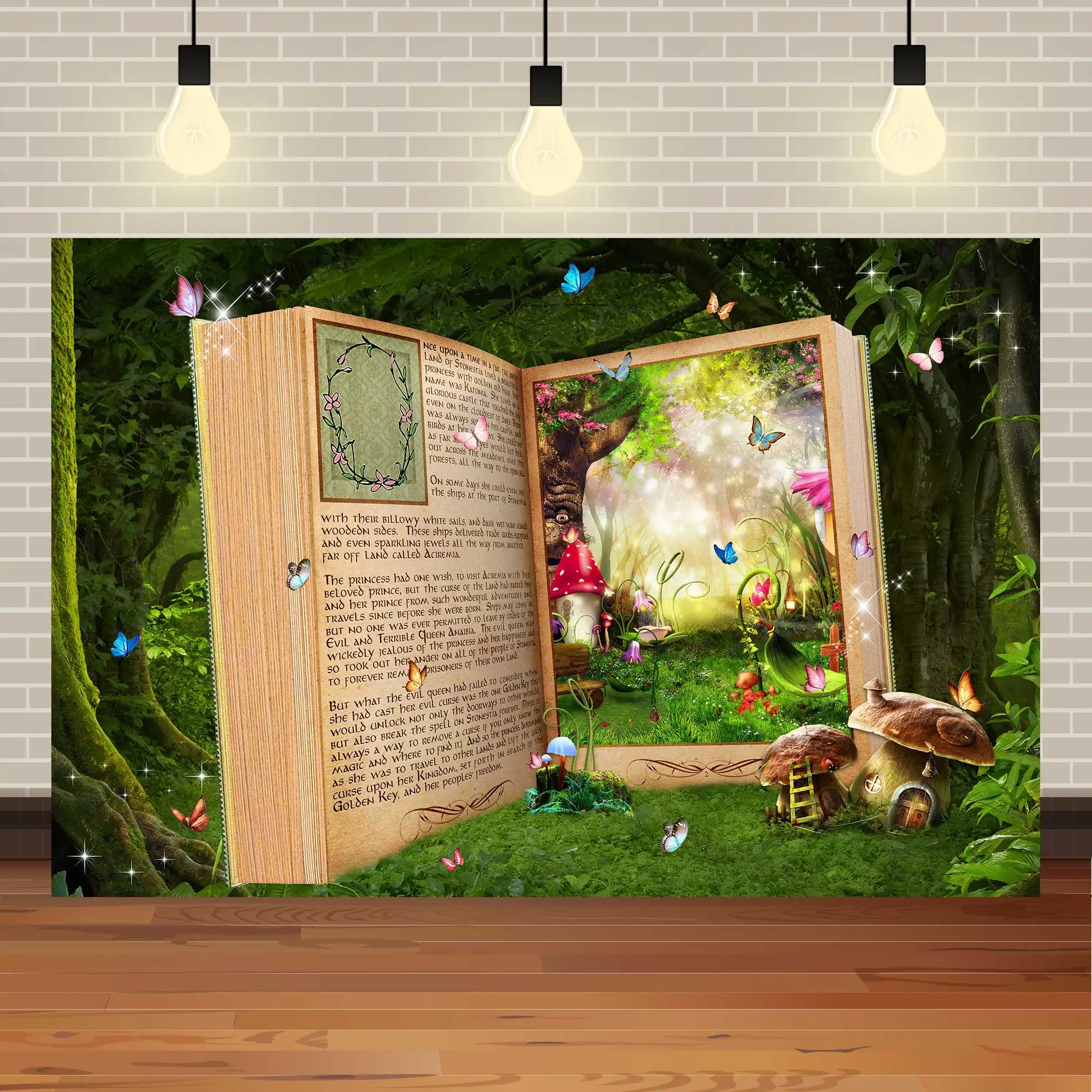 

NeoBack мечтательная Волшебная книга бабочка лес Фотофон сказка гриб детский день рождения