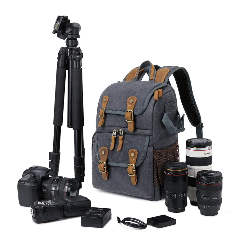 Camera bag Canvas Batik Waterproof Photography Outdoor  Wear-resistant Large Photo Camera for Fujifilm Nikon Canon Sony Backpack