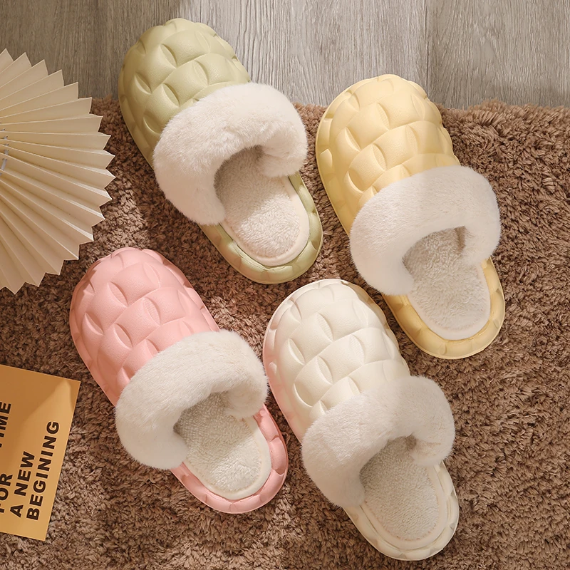 

EVA Women Indoor Slippers Warm Plush Home Slipper Autumn Winter Shoes Woman House Flat Floor Soft Slient Slides for Bedroom