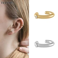 tiande silver color gold plated ear cuff earrings for women zircon fake piercing clip earrings 2022 fashion jewelry wholesale