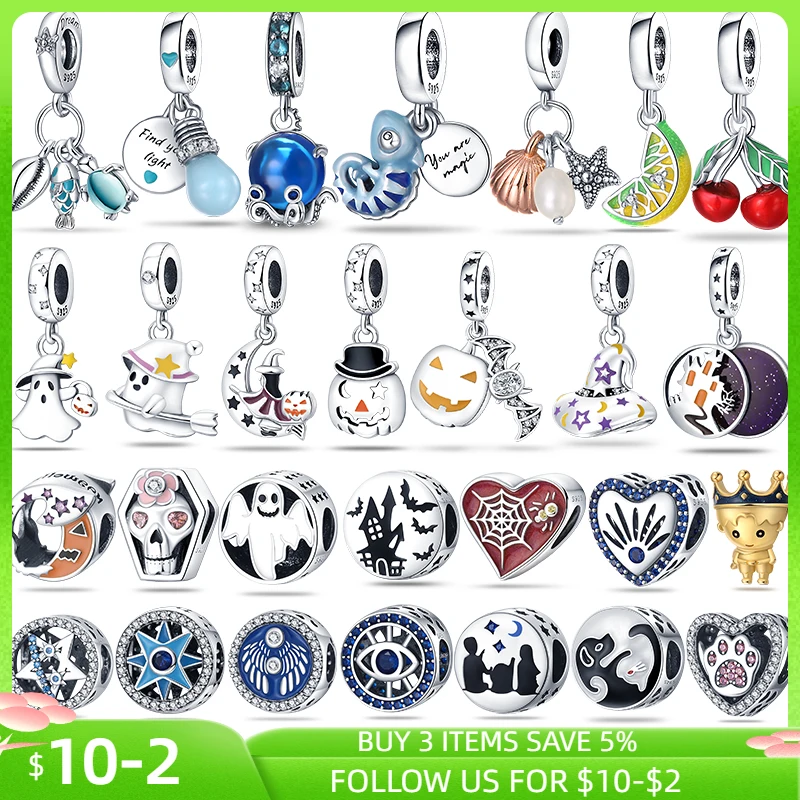 

925 Sterling Silver 2022 Halloween Charm Little Boy Beads Fit Pandora 925 Original Bracelet DIY Ladies Jewelry Birthday Gift