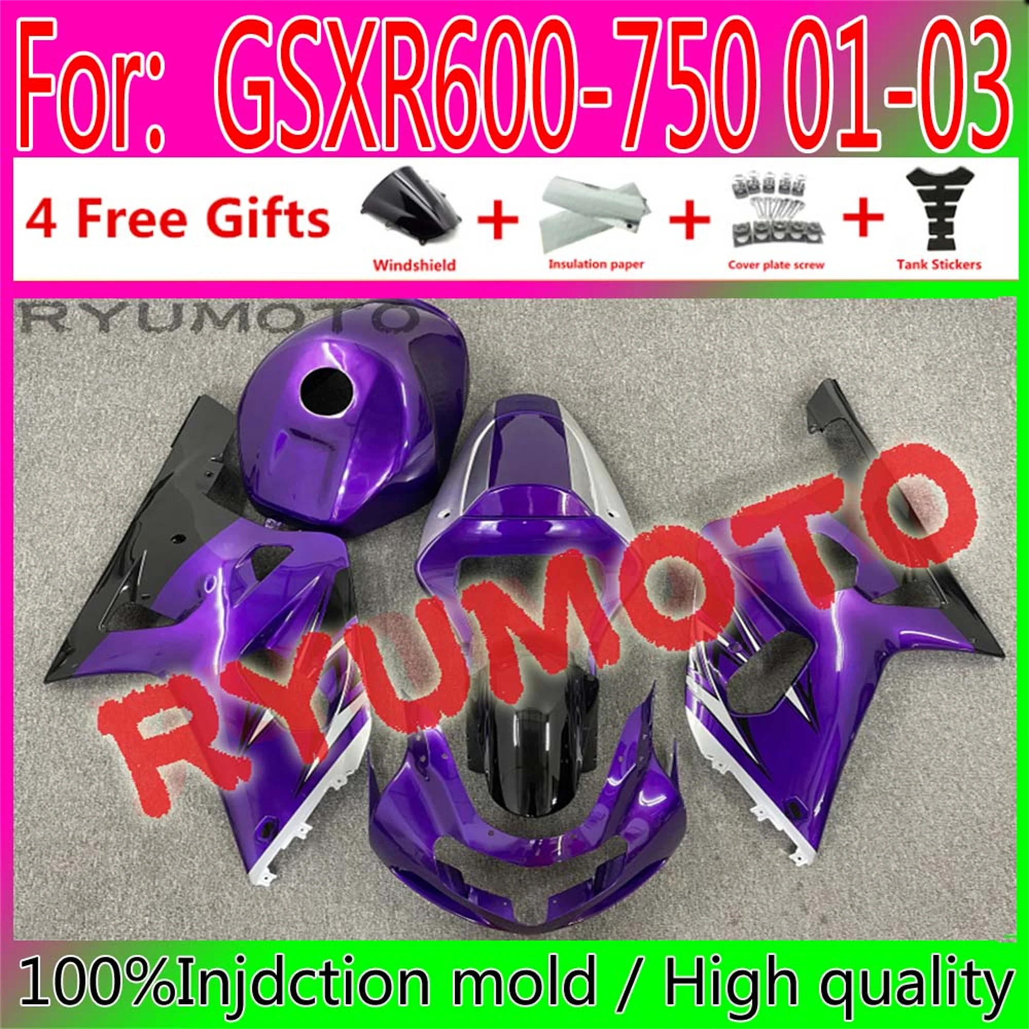 

NEW ABS Injection mold Fairings Kit For Suzuki GSXR600 750 GSXR 600 K1 2001 2002 2003 01 02 03 bodywork Fairing