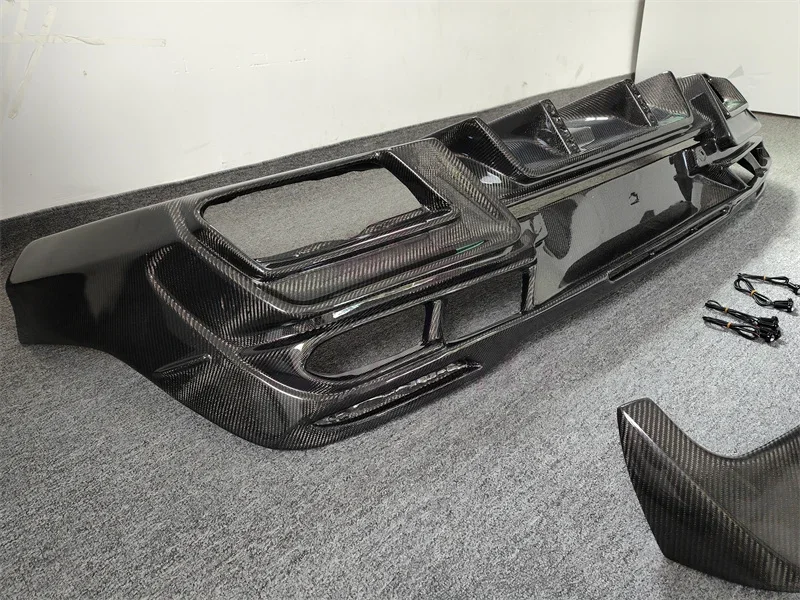 Настоящее углеродное волокно передняя губа задний диффузор спойлер на крышу