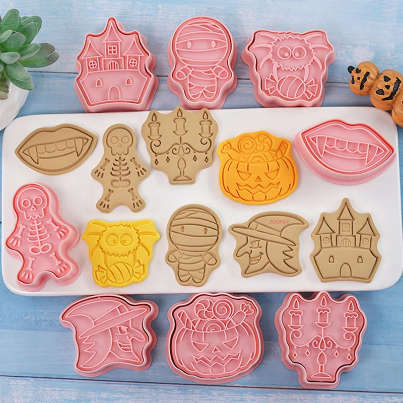Вырубные формочки для печенья Хэллоуина "Привидение", "Череп" и "Замок"; пресс-штамп для декорирования тортов и формы для выдавливания; инструменты для украшения тортов; товары для вечеринок.