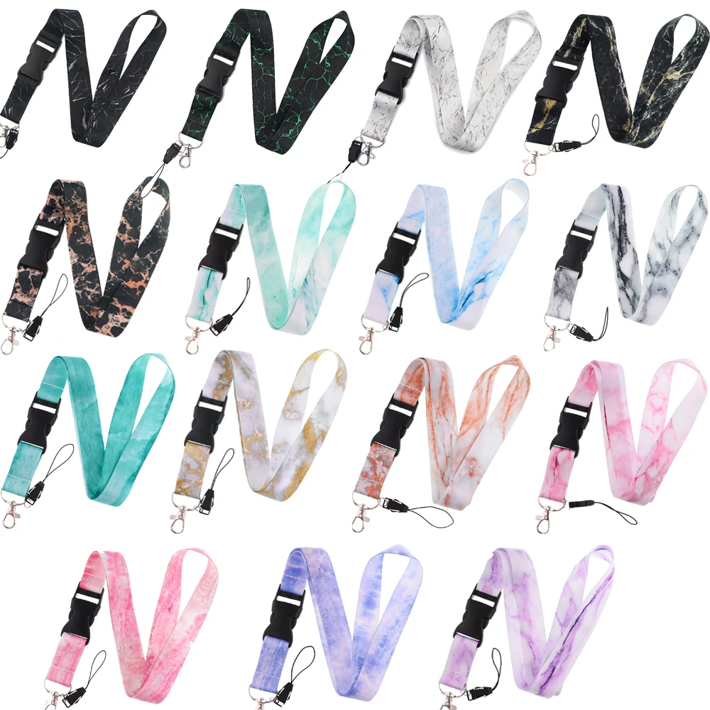 

Marble Buckle Lanyard For Keys ID Card Cover Badge Holder Business Phone Charm Key Lanyard Neck Straps Keychain Accessories