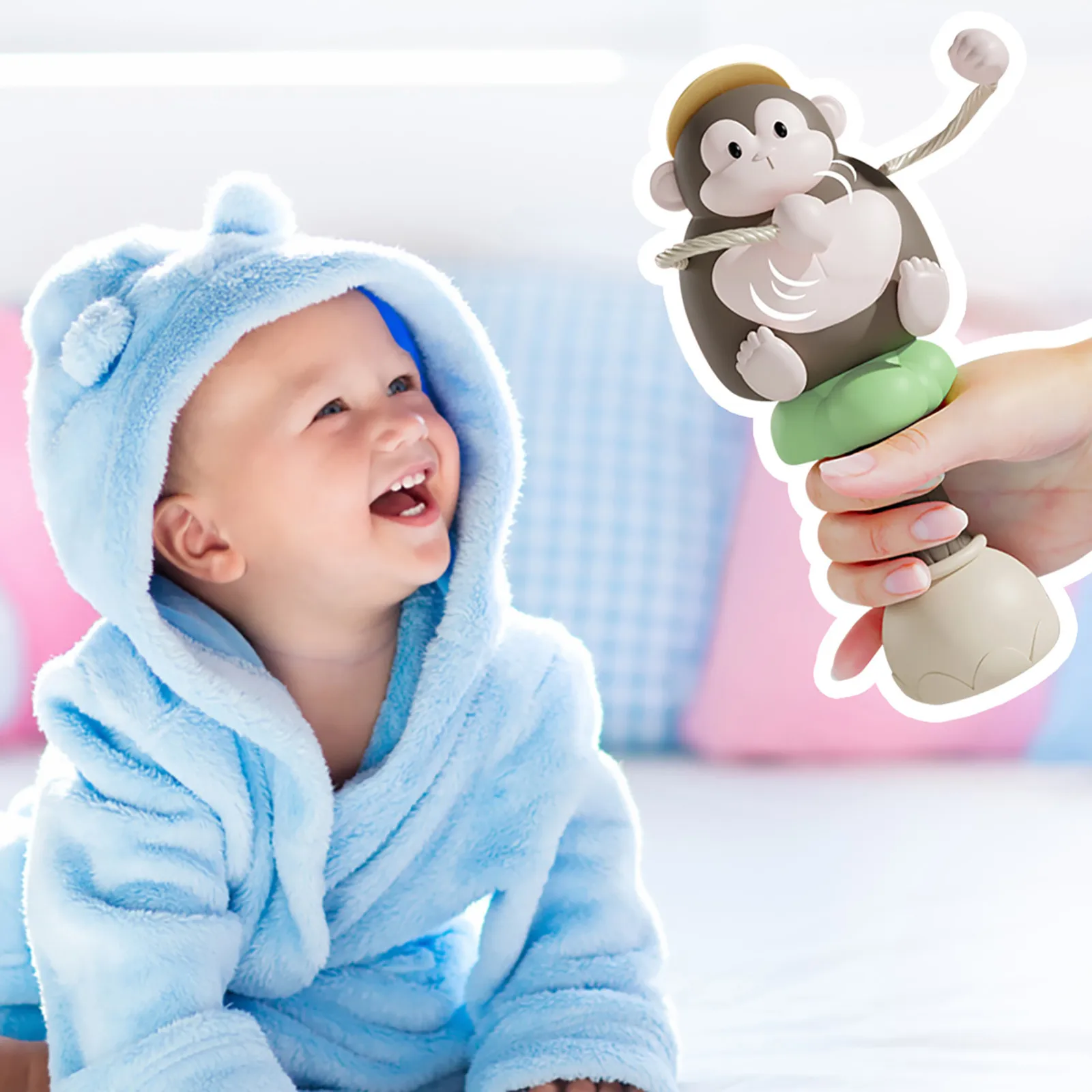 New Baby Toddler Toys Educational Toys Orangutan Rattle Rattle Baby Soothing Grip Chewable Cartoon Teether Rattle Toy juguetes