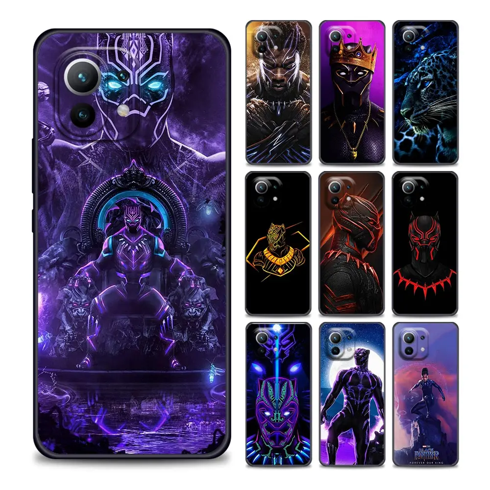 

Marvel Black Panther Phone Case for Xiaomi Mi 11i 11 Pro 11X Pro 11T Pro Poco X3 Pro NFC M3 Pro F3 GT M4 Soft Silicone