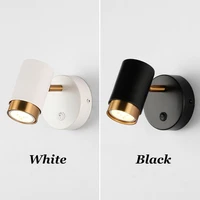 led bedside wall lamp gu10 indoor creative reading wall lamp for bedroom study living room black golden wall light with switch