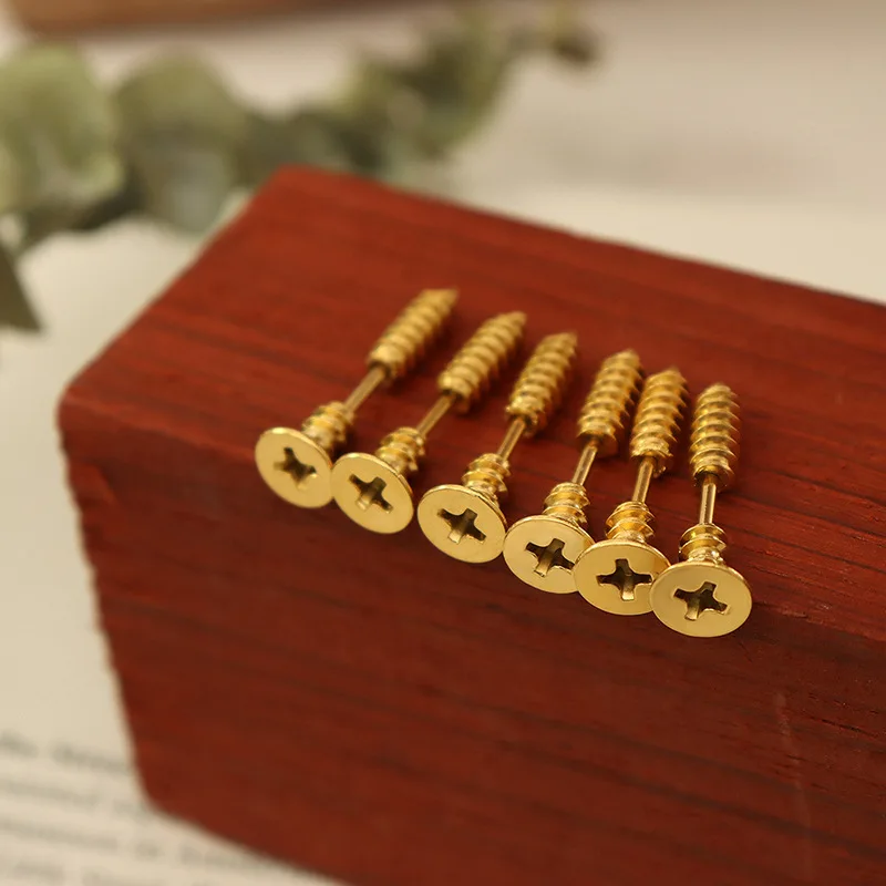 

European And American Personalized Creative Screw Earrings Metal Titanium Fashion Jewelry For Men And Women Brincos 2022 New