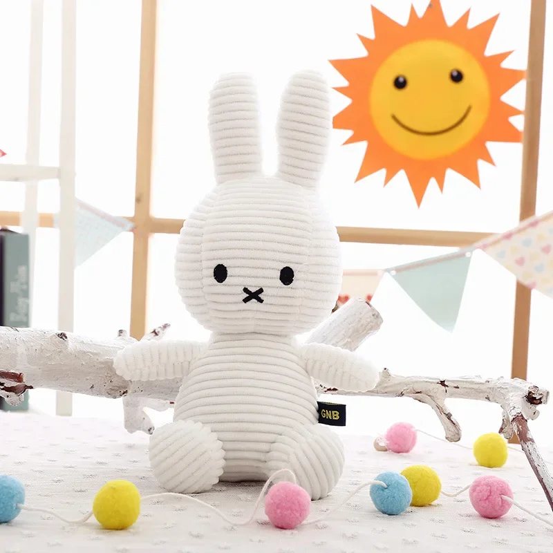 Фото 8-дюймовый кавайный милый полосатый кролик Miffy PP, хлопковая мягкая фигурка, игрушка, периферийная кукла, Рождественский подарок для девочек и мальчиков №5