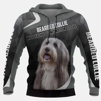 cloocl bearded collie hoodies 3d graphic animals dog grey hoodie pitbull sweatshirts fashion pets dogs sportswear dropshipping