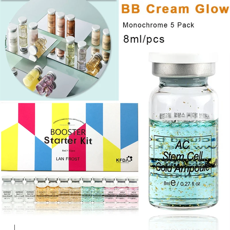 

5 PCS South Korea BB Cream Foundation Whitening BB Cream Glow Ampoule Foundation Kit Foundation For Mesotherapy