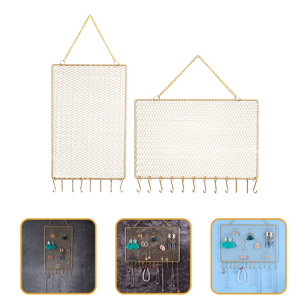 Jewelry Wall Organizer Holder Necklace Earring Rack Display Hanginghooks Holders Hanger Mounted Iron Novelty Countertop Earrings