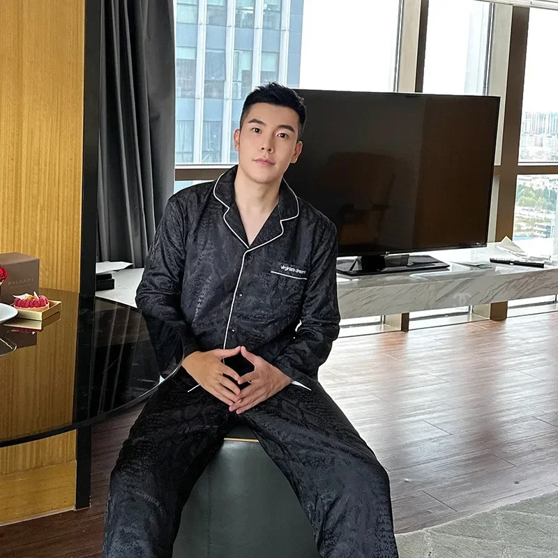 24-летние новые черные атласные бархатные мужские брюки Aurora с длинными рукавами