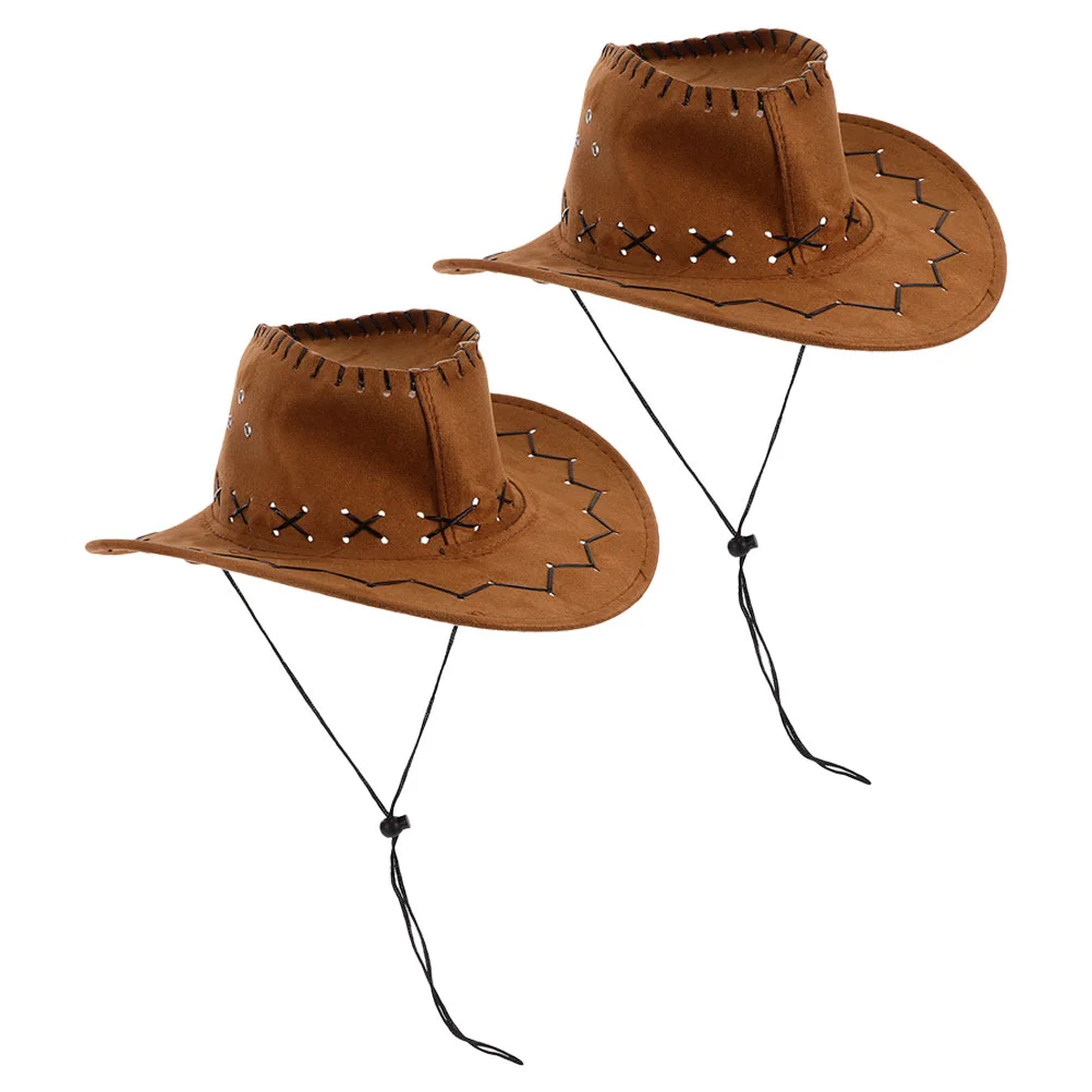 2 шт. детская ковбойская шляпа в стиле вестерн с широкими полями для мальчиков и