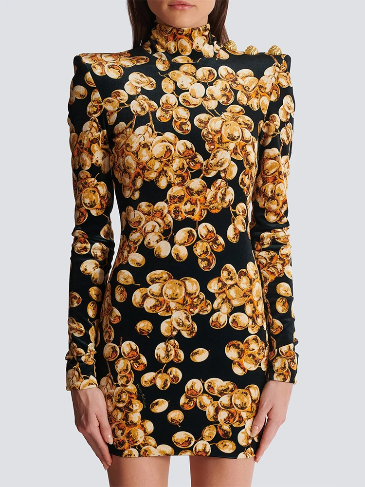 HIGH STREET Новейшее модное осенне-зимнее дизайнерское платье Vestido женское бархатное