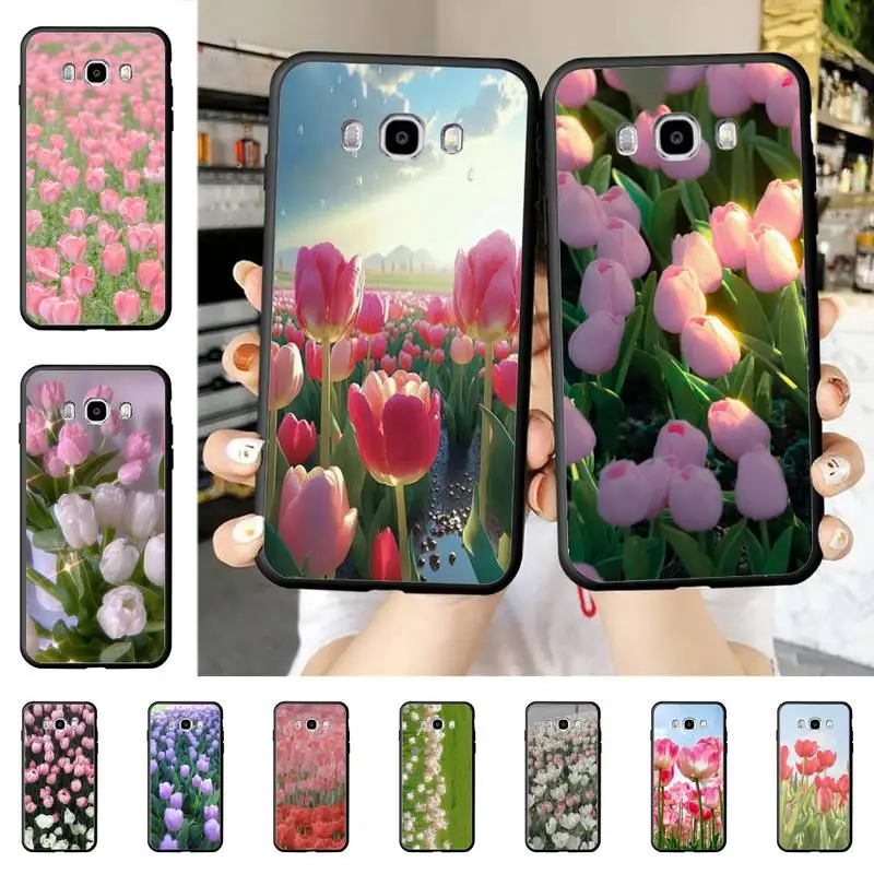 

Yinuoda Tulip Flower Phone Case For Samsung J 7 plus 7core J7 neo J6 plus prime J6 J4 J5 Mobile Cover